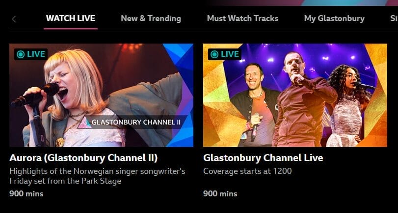 iplayer live icons glastonbury iPlayer live icons Glastonbury