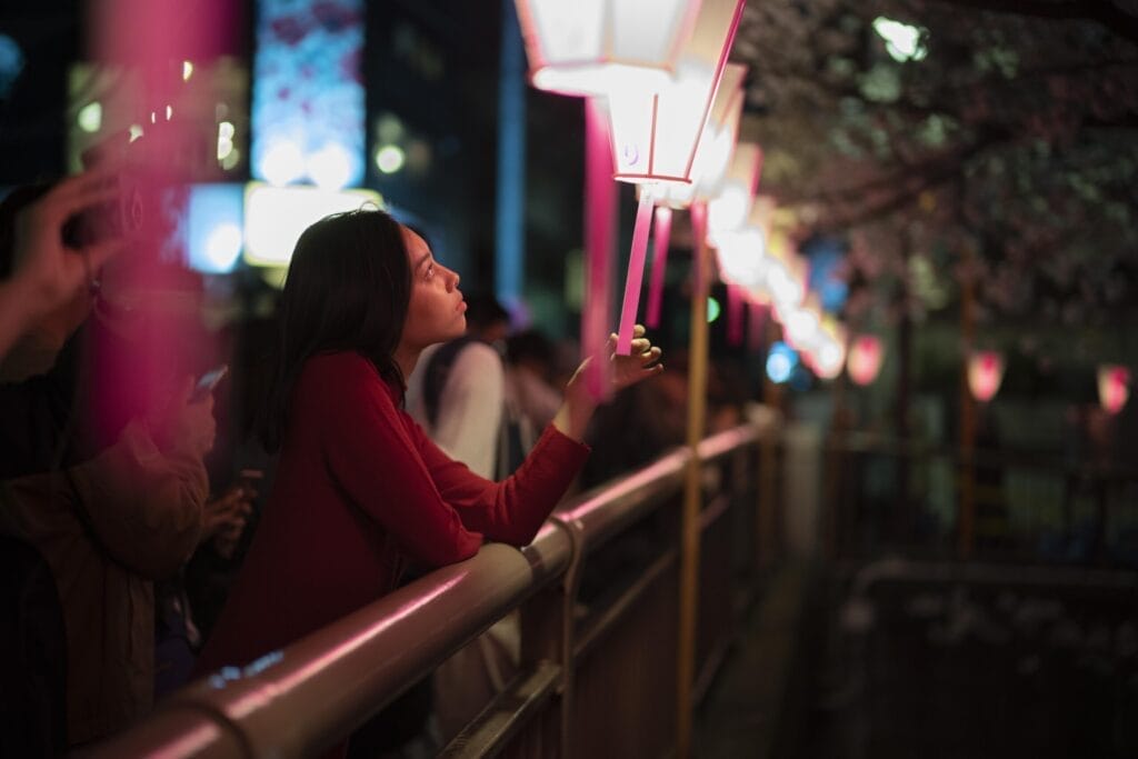lifestyle night city with young woman lifestyle night city with young woman